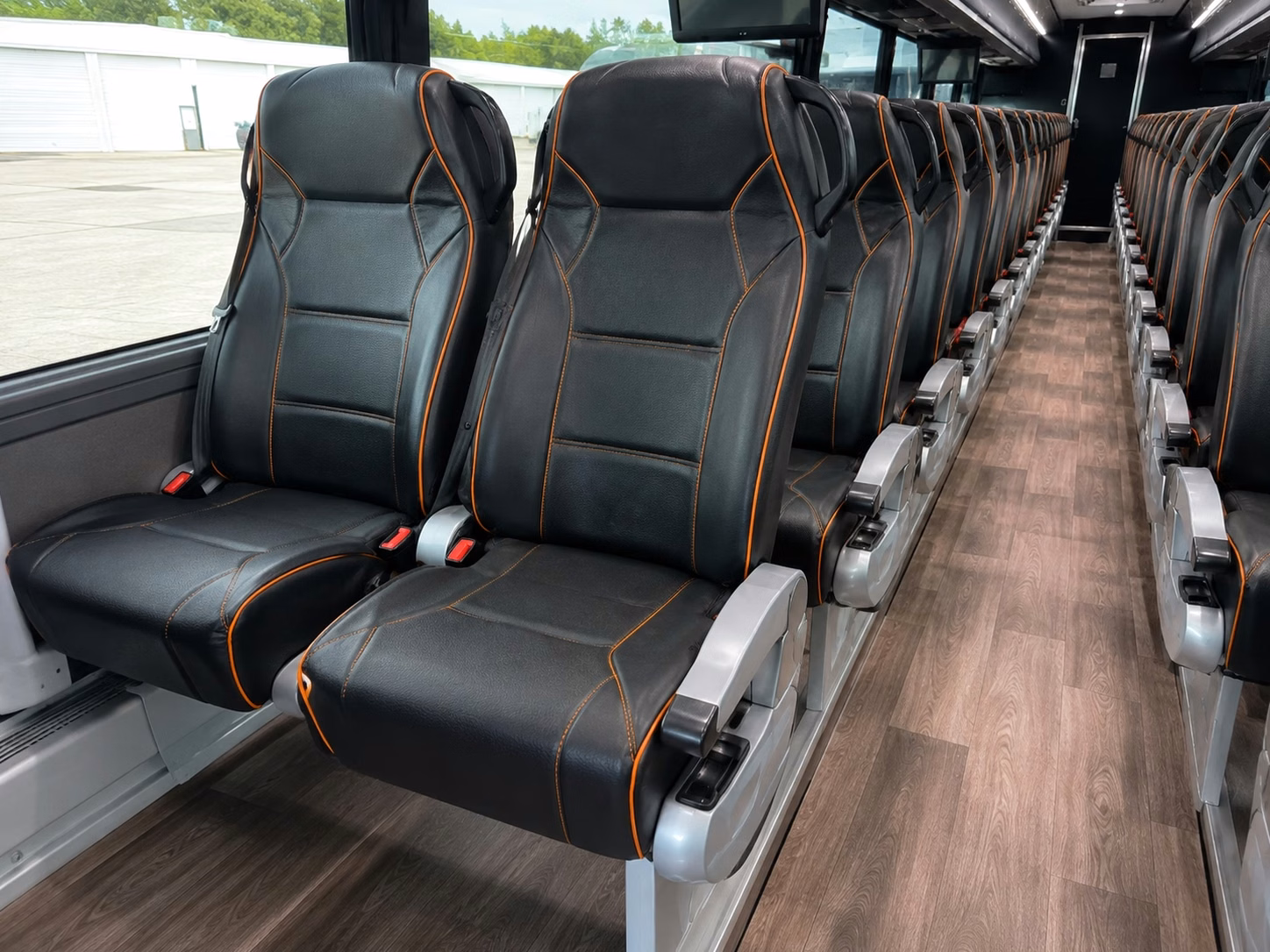 56 passenger charter bus inside